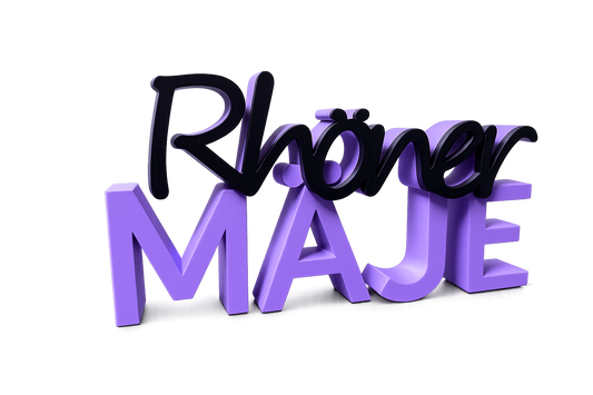 Schriftzug "Rhöner Mäje"