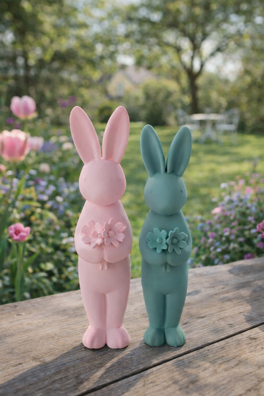 Deko-Hase mit Blumen
