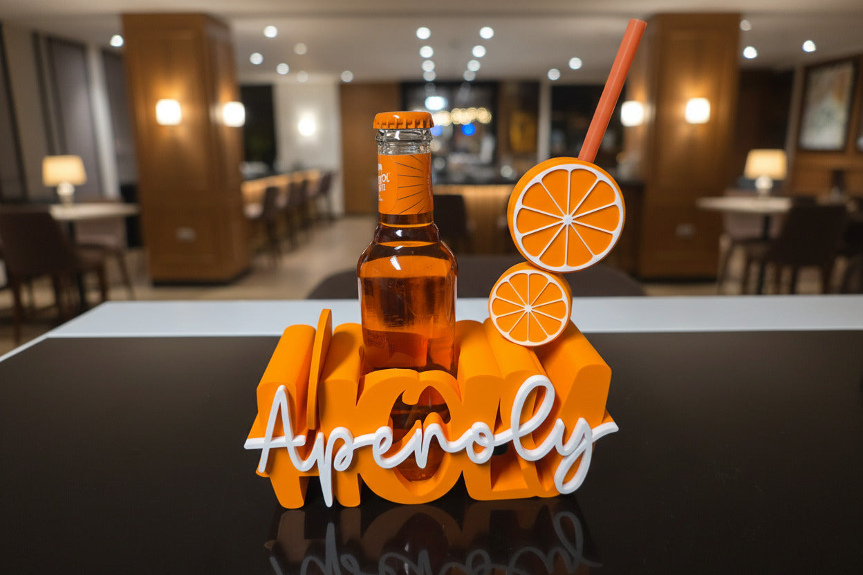 Aperoly – Geschenkset Dekorativer Flaschenhalter für Aperol-Liebhaber