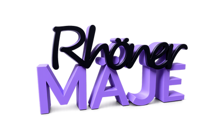 Schriftzug "Rhöner Mäje"