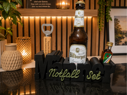 Männer Notfall-Set – Flaschenhalter mit Flaschenöffner
