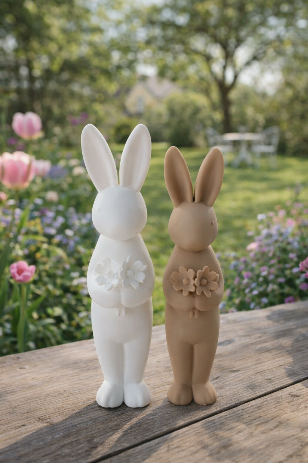 Deko-Hase mit Blumen