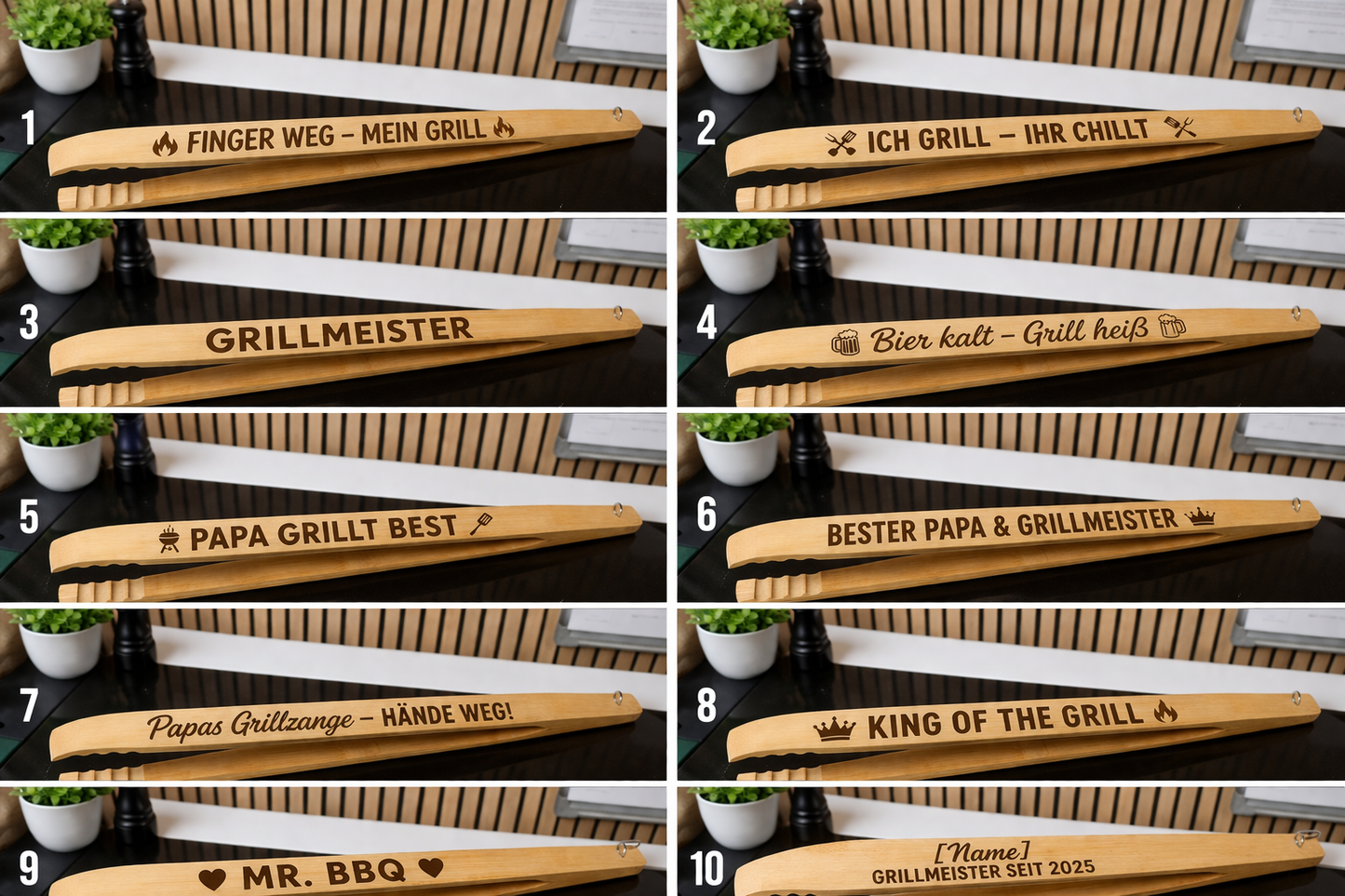 Grillzange Bambus 60cm in Geschenkverpackung